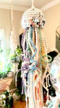 Load image into Gallery viewer, Macrame Mirror Ball Jellyfish in Rainbow Colors