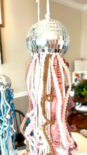 Load image into Gallery viewer, Macrame Mirror Ball Jellyfish in Pink & Beige Tones