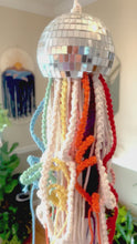 Load and play video in Gallery viewer, Macrame Mirror Ball Jellyfish in Rainbow Colors
