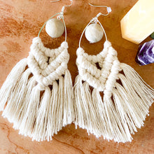 Load image into Gallery viewer, Amazonite Macrame Earrings
