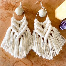 Load image into Gallery viewer, Amazonite Macrame Earrings