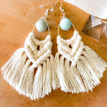 Load image into Gallery viewer, Amazonite Macrame Earrings