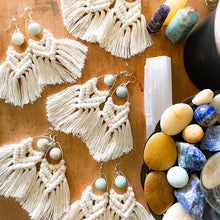 Load image into Gallery viewer, Amazonite Macrame Earrings