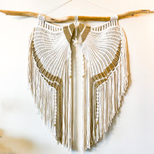 Load image into Gallery viewer, Gold Accent Macrame Angel Wings