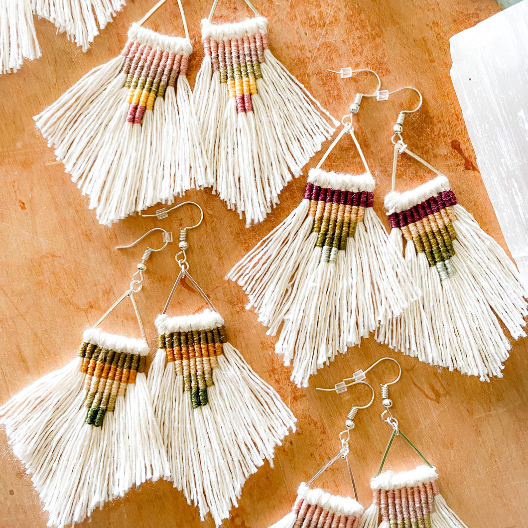 Subtle Color Macrame Earrings